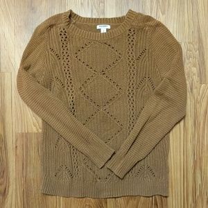 Old Navy Brown/Tan crochet knit sweater - M